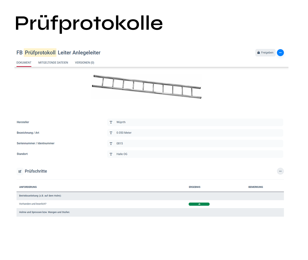 Prüfprotokolle